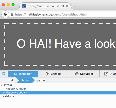 You can verify this yourself by inspecting the document using your favorite browser’s developer tools.